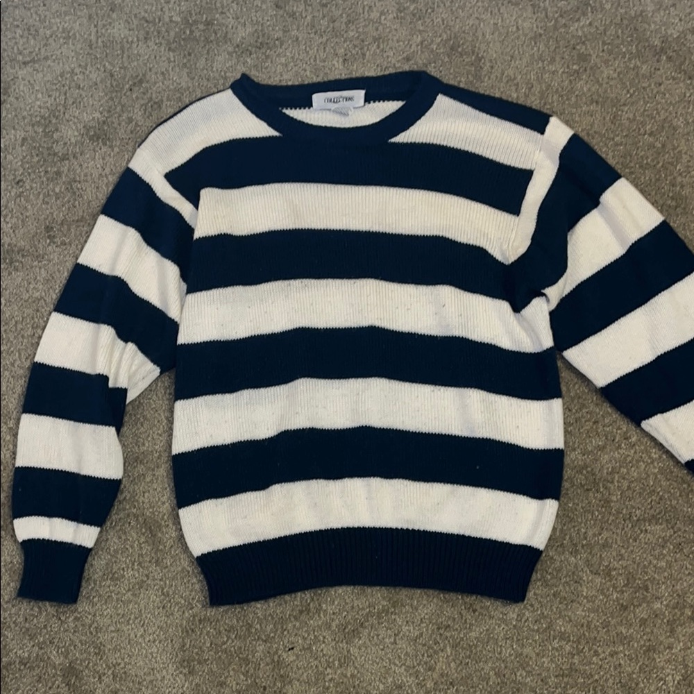 Navy and White Striped Sweater